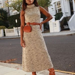 Zara high collar knit dress